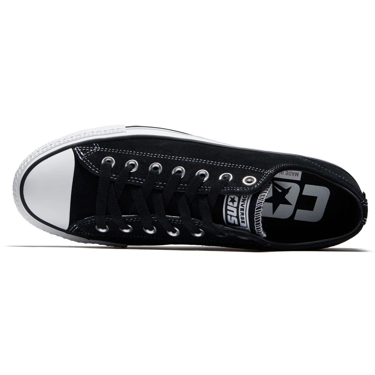 Converse Chuck Taylor All Star Pro Suede Ox Shoes - Black/Black/White - Image 3